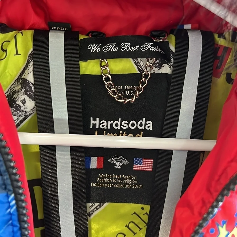 Hardsoda Limited Comic print hooded puffer jacket kids size 4